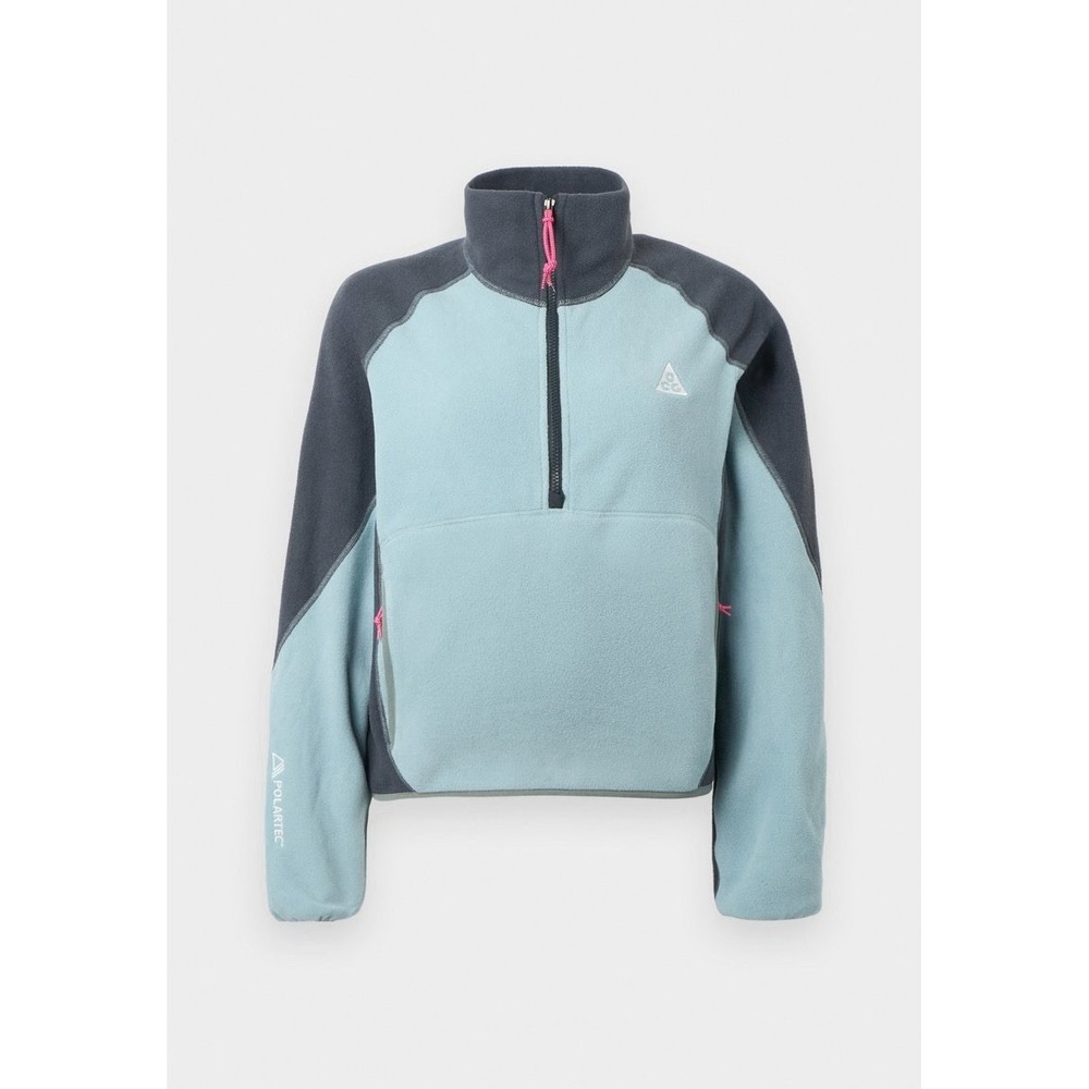 Women LARGE Nike ACG‎ Wolf Tree Jacket Seaweed/ Green 1/2 Zip Fleece HJ0237-017